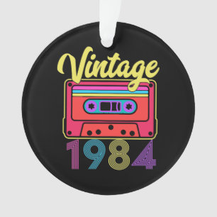 Vintage 1984 Farbige Kassette Ornament