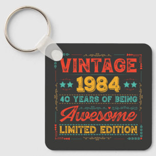 Vintage 1984 Hergestellt in 1984 40. Geburtstag 40 Schlüsselanhänger