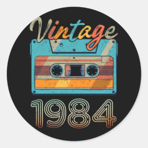 Vintage 1984 Kassettenband Retro 39. Geburtstag 39 Runder Aufkleber