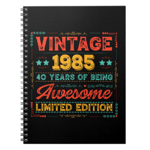 Vintage 1985 Hergestellt 1985 40. Geburtstag 40 Ja Notizblock