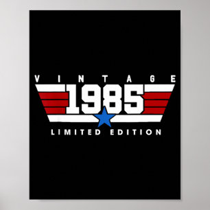 Vintage 1985 Limited Edition 40 Jahre alt 40. Gebu Poster