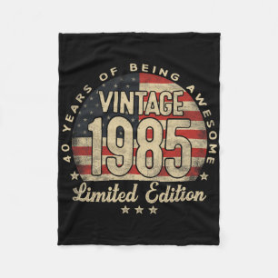 Vintage 1985 Limited Edition 40 Jahre alte Geschen Fleecedecke