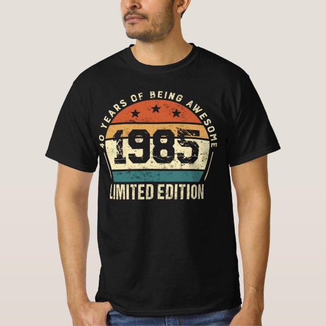 Vintage 1985 Retro 40th Birthday Idea T-Shirt (Vorderseite)