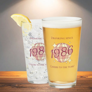 Vintage 1986 40. Geburtstag Retro Lila Glas