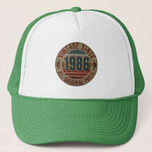 VINTAGE 1986 GEBURTSTAGSGESCHENK LKW-FAHRERMÜTZE TRUCKERKAPPE