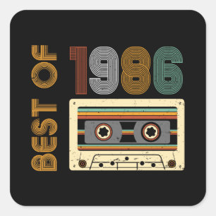 Vintage 1986 Hergestellt in 1986 40. Geburtstag 40 Quadratischer Aufkleber