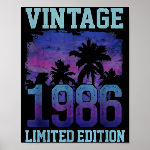 Vintage 1986 limitierte Auflage 40. Geburtstag 40 Poster