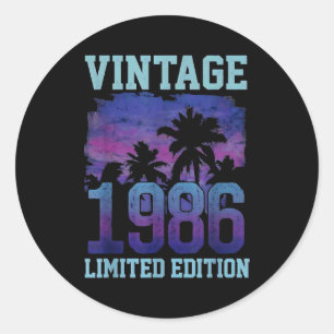 Vintage 1986 limitierte Auflage 40. Geburtstag 40  Runder Aufkleber