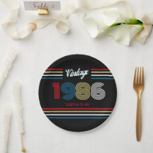Vintage 1986 Retro 40. Geburtstag Party Teller aus