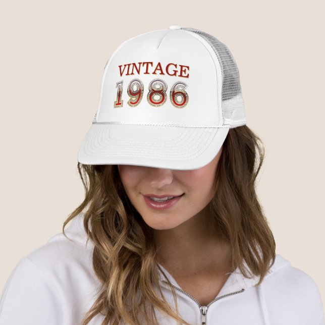 Vintage 1986 Retro Birth Year Truckerkappe (Beispiel)