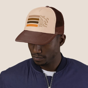 Vintage 1986 Retro braun gestreifte Trucker-Mütze Truckerkappe