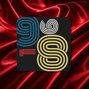 Vintage 1986 Retro-Streifen Abstract 40. Geburtsta Getränkeuntersetzer