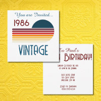 Vintage 1986 Retro-Streifen-Sonne 40. Geburtstag