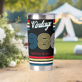 Vintage 1986 Retro Stripe 40th Birthday Favor Thermobecher