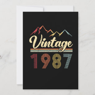 Vintage 1987 34. Geburtstag Retro 34 Jahre alt Einladung