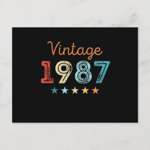 Vintage 1987 40. Geburtstag Retro-Geschenk 40 Jahr Postkarte