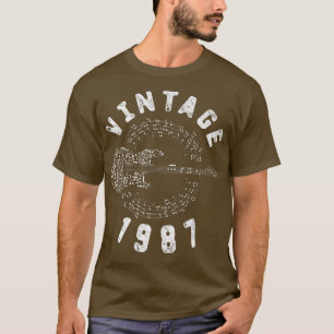 Vintage 1987 Birthday Limited Edition Guitar Music T-Shirt