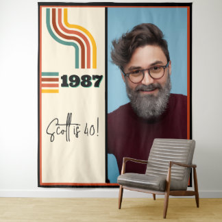 Vintage 1987 geboren Retro-Foto 40. Geburtstag Wandteppich