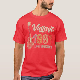 Vintage 1987 Gitarrenliebhaber 35. Geburtstag E-Gi T-Shirt