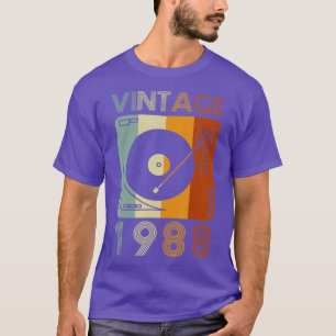 Vintage 1988 Retro Plattenspieler Geburtstag Vinyl T-Shirt