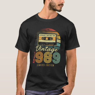 Vintage 1989 Retro-Kassette 1989 33. Geburtstag 33 T-Shirt