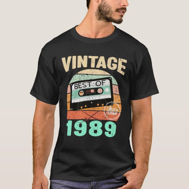 Vintage 1989 Vintage Cassette Best of T-Shirt (Vorderseite)