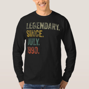 Vintage 1990 32. Geburtstag Legendär seit Juli T-Shirt