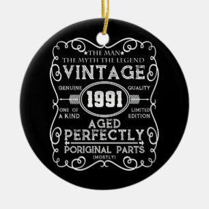 Vintage 1991 Mann Mythos Legende 30. Geburtstag Keramik Ornament