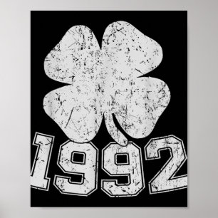 Vintage 1992 33. Geburtstag St. Patricks Day Shamr Poster