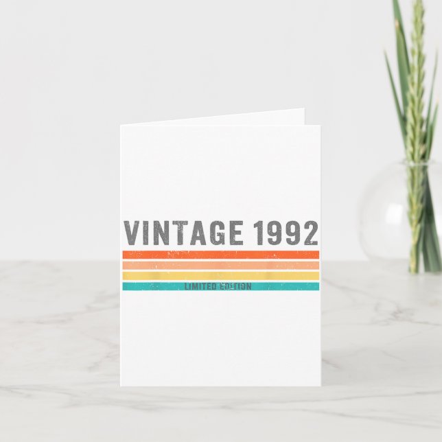 Vintage 1992 Limited Edition - 33rd Birthday Gift  Karte (Vorderseite)
