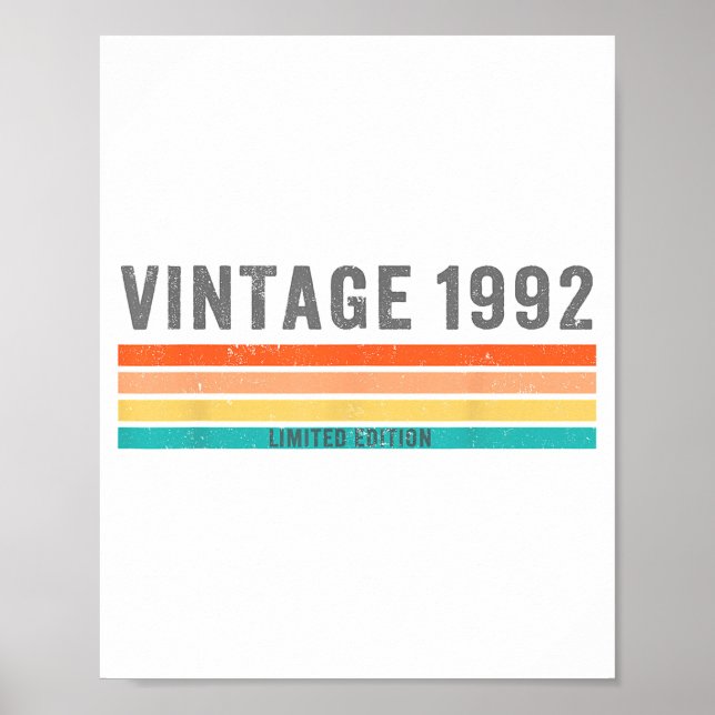 Vintage 1992 Limited Edition - 33rd Birthday Gift  Poster (Vorne)