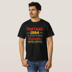 Vintage 1994 Hergestellt in 1994 30. Geburtstag 30 T-Shirt