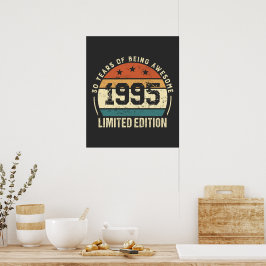 Vintage 1995 Retro 30. Geburtstagsgeschenk Poster