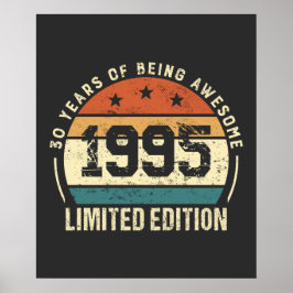 Vintage 1995 Retro 30. Geburtstagsgeschenk Poster