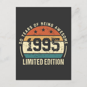 Vintage 1995 Retro 30. Geburtstagsgeschenk Postkarte