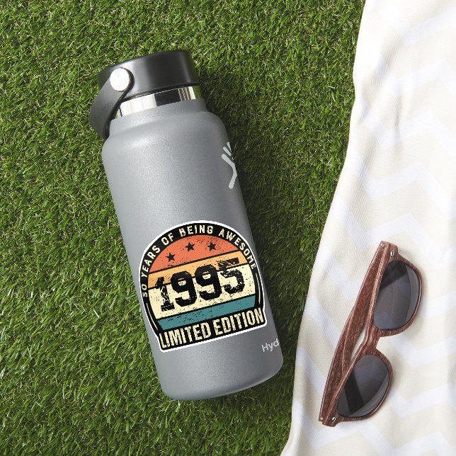 Vintage 1995 Retro 30. Geburtstagsjubiläum  Aufkleber (HydroFlask Insitu)