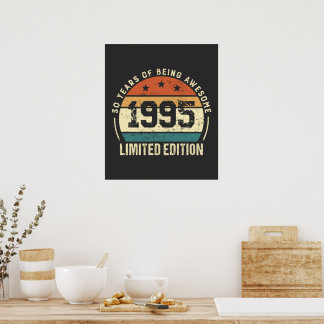 Vintage 1995 Retro 30th Birthday Gift Poster