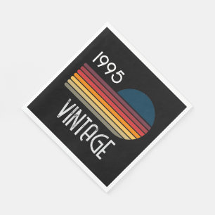 Vintage 1995 Retro-Streifen 30. Geburtstag Serviette