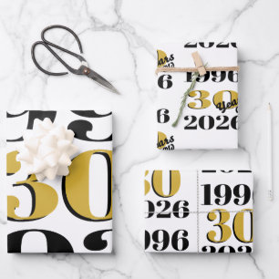 Vintage 1996 Meilenstein 30. Geburtstag   Geschenkpapier Set