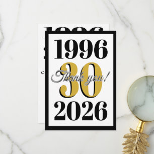 Vintage 1996 Milestone 30. Geburtstag Dankeskarte