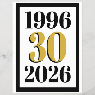 Vintage 1996 Milestone 30. Geburtstag Flyer