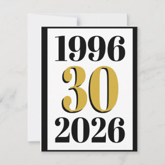 Vintage 1996 Milestone 30th Birthday Einladung