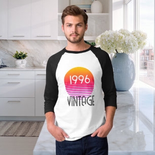 Vintage 1996 Neon Retro-Streifen-Sonne 30. Geburts T-Shirt