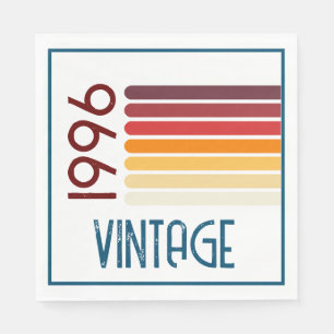 Vintage 1996 Retro-Streifen 30. Geburtstag Serviette