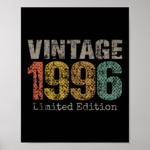 Vintage 1996 Text 30. Geburtstagsgeschenk Männer F Poster