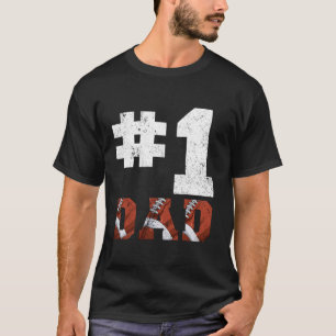 Vintage 1 Papa Nummer Eins 1 Rugby-Vater Vatertag T-Shirt