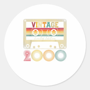 Vintage 2000 20. Geburtstagsgeschenk 20 Jahre Runder Aufkleber
