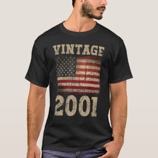 Vintage 2001 American Flag Birthday Squad For Usa T-Shirt