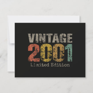 Vintage 2001 Text 25. Geburtstagsgeschenk Männer F Einladung