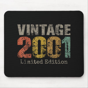 Vintage 2001 Text 25. Geburtstagsgeschenk Männer F Mousepad